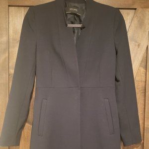 Zara Navy Jacket/Blazer. Mid Thigh in length XS